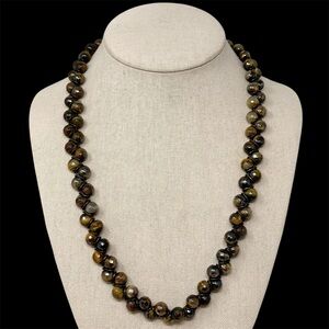 Beautiful Chaos Tigers Eye Stone Beaded Necklace